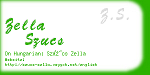 zella szucs business card